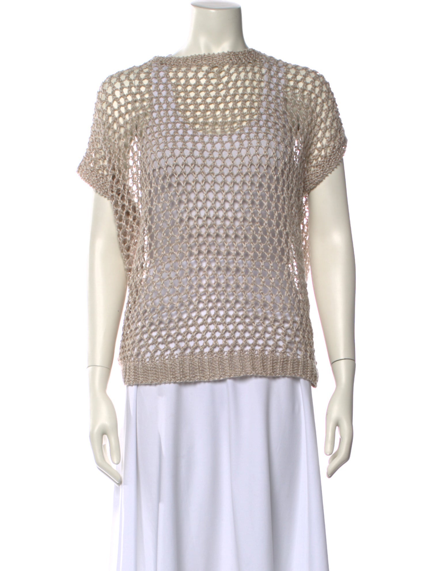 Peserico Bateau Neckline Short Sleeve Top