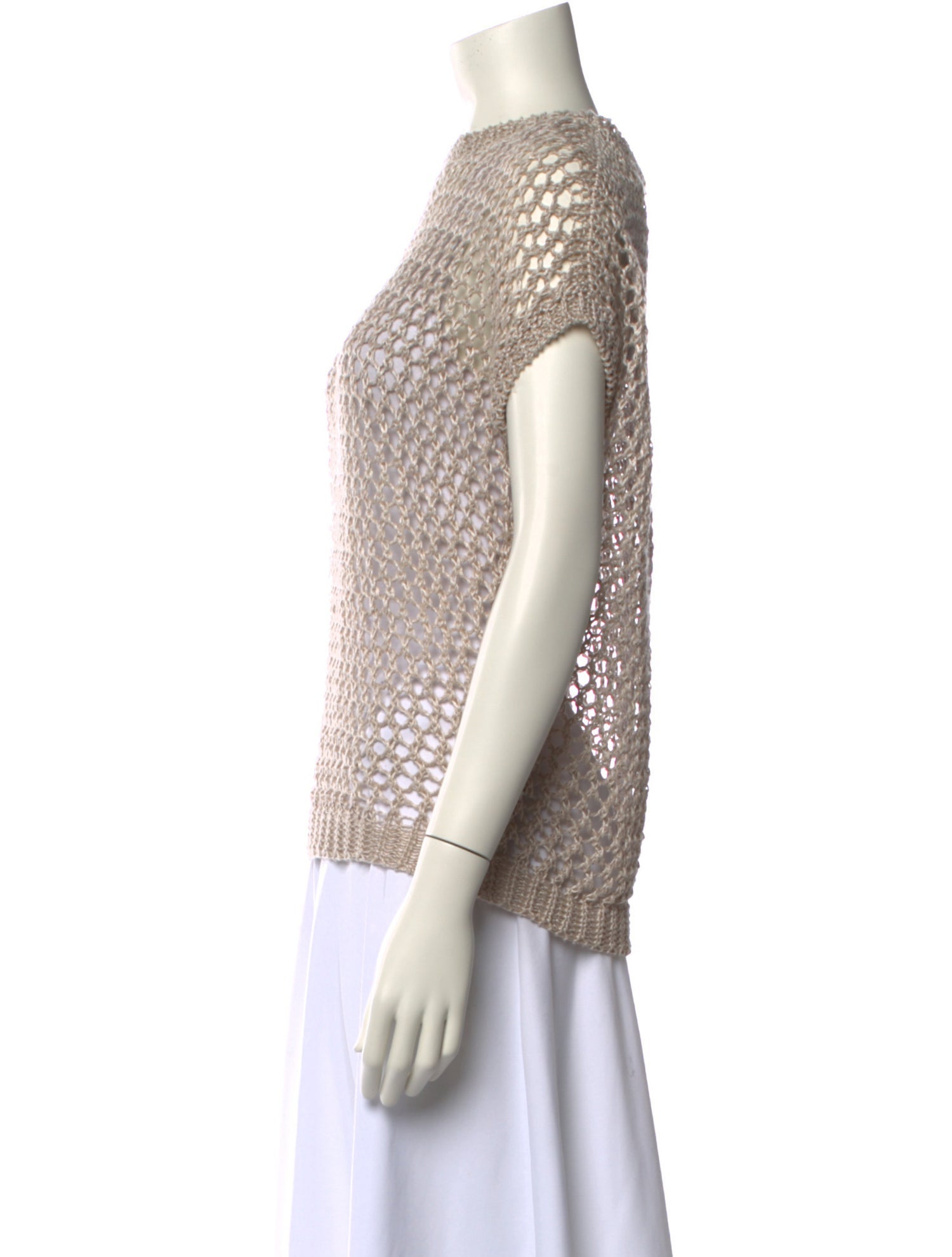 Peserico Bateau Neckline Short Sleeve Top