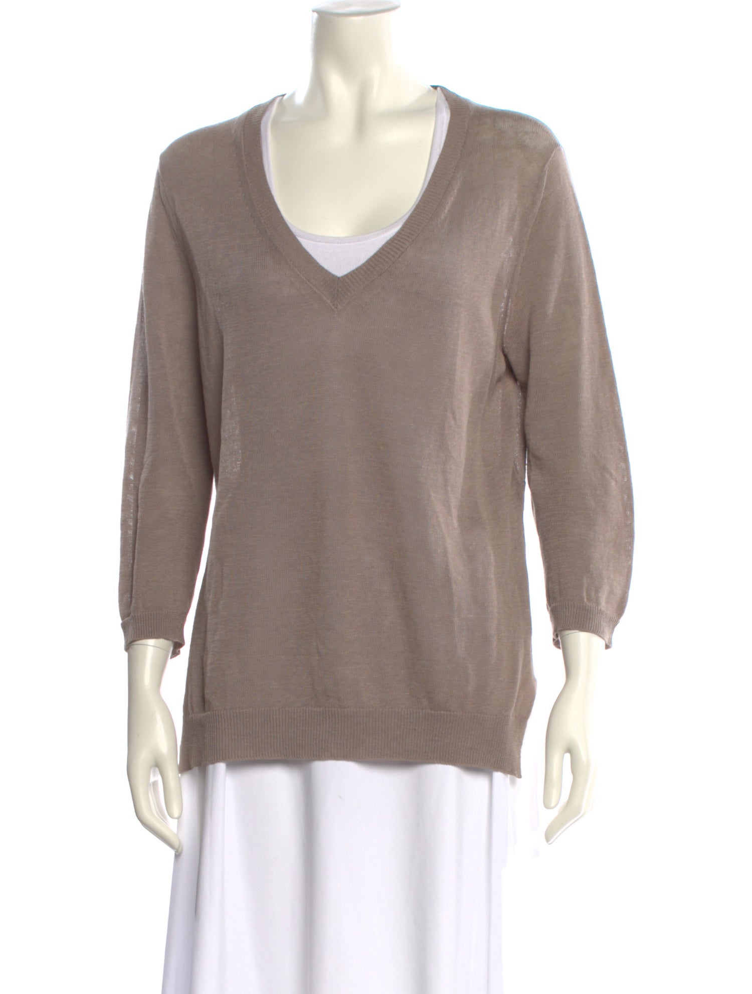 Peserico Linen V-Neck Sweater