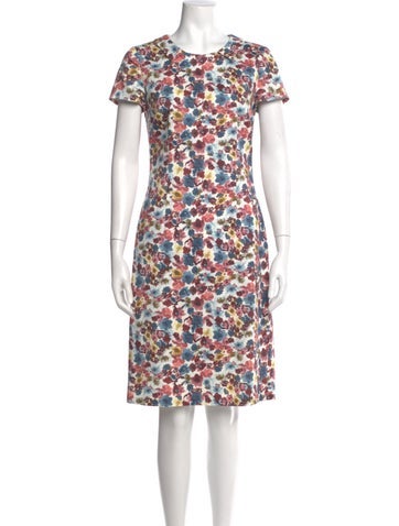 Pre-owned Peserico Floral Print Knee-length Dress In Multi