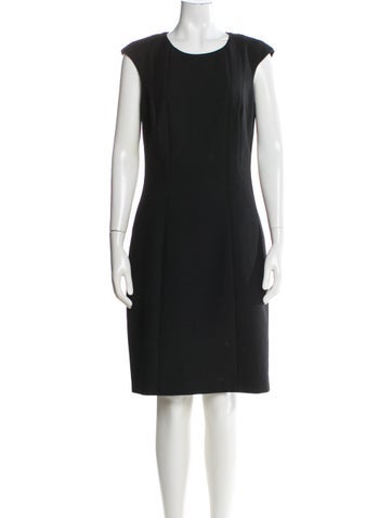 Pre-owned Peserico Scoop Neck Knee-length Dress In Gray