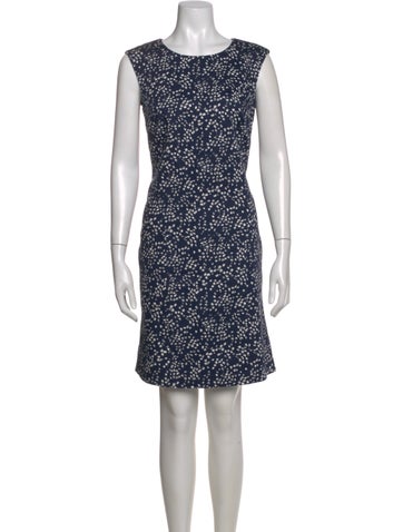 Pre-owned Peserico Printed Mini Dress W/ Tags In Blue