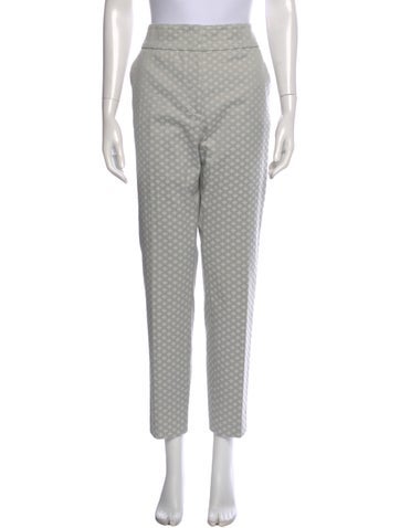 Pre-owned Peserico Printed Straight Leg Pants In Gray
