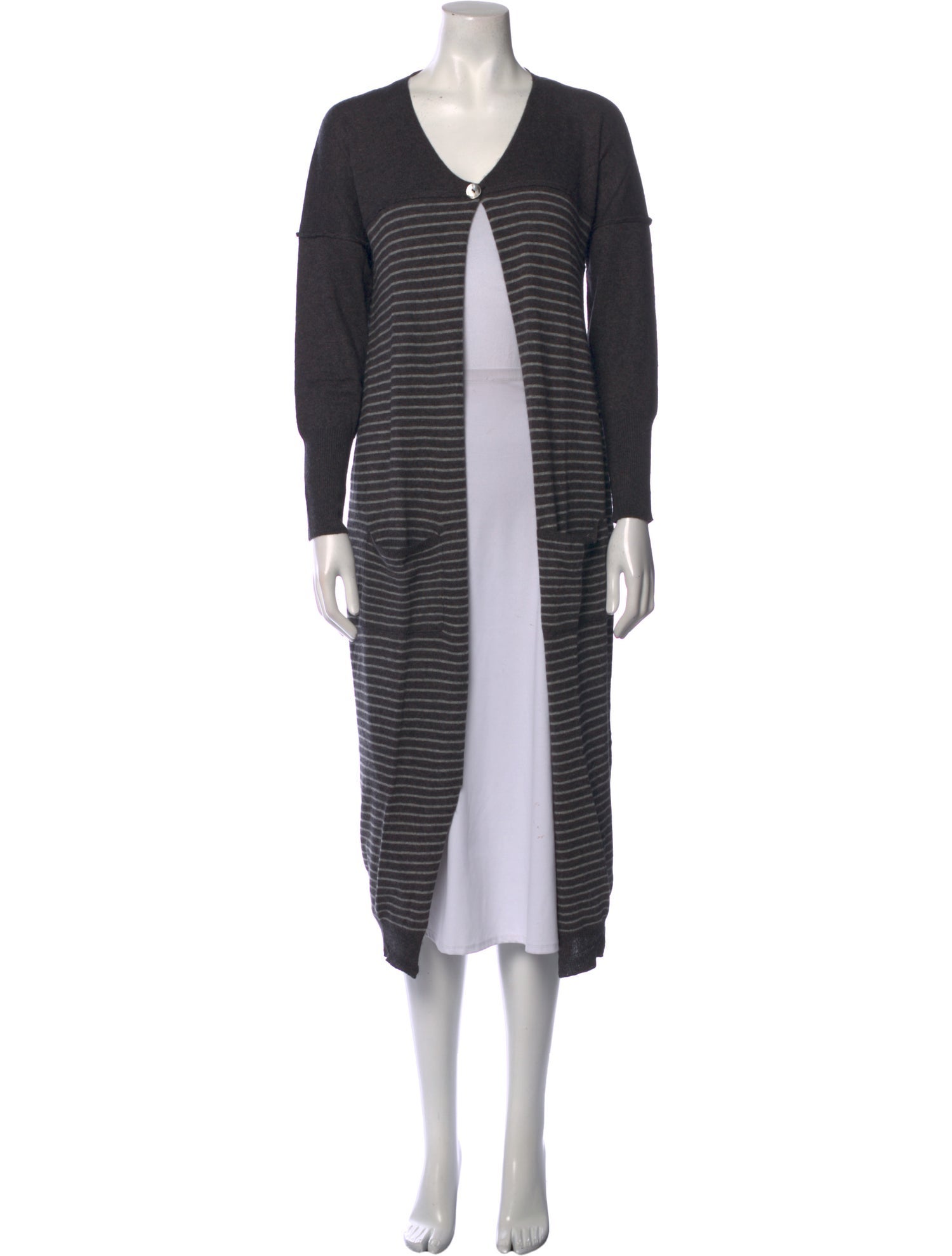 Portolano Striped V-Neck Sweater w/ Tags