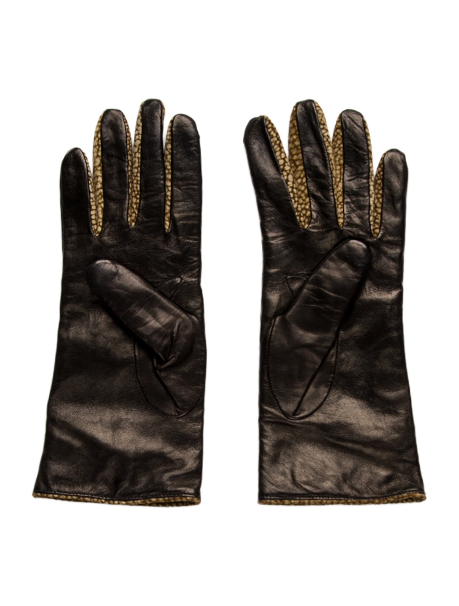 Portolano Leather Animal Print Gloves