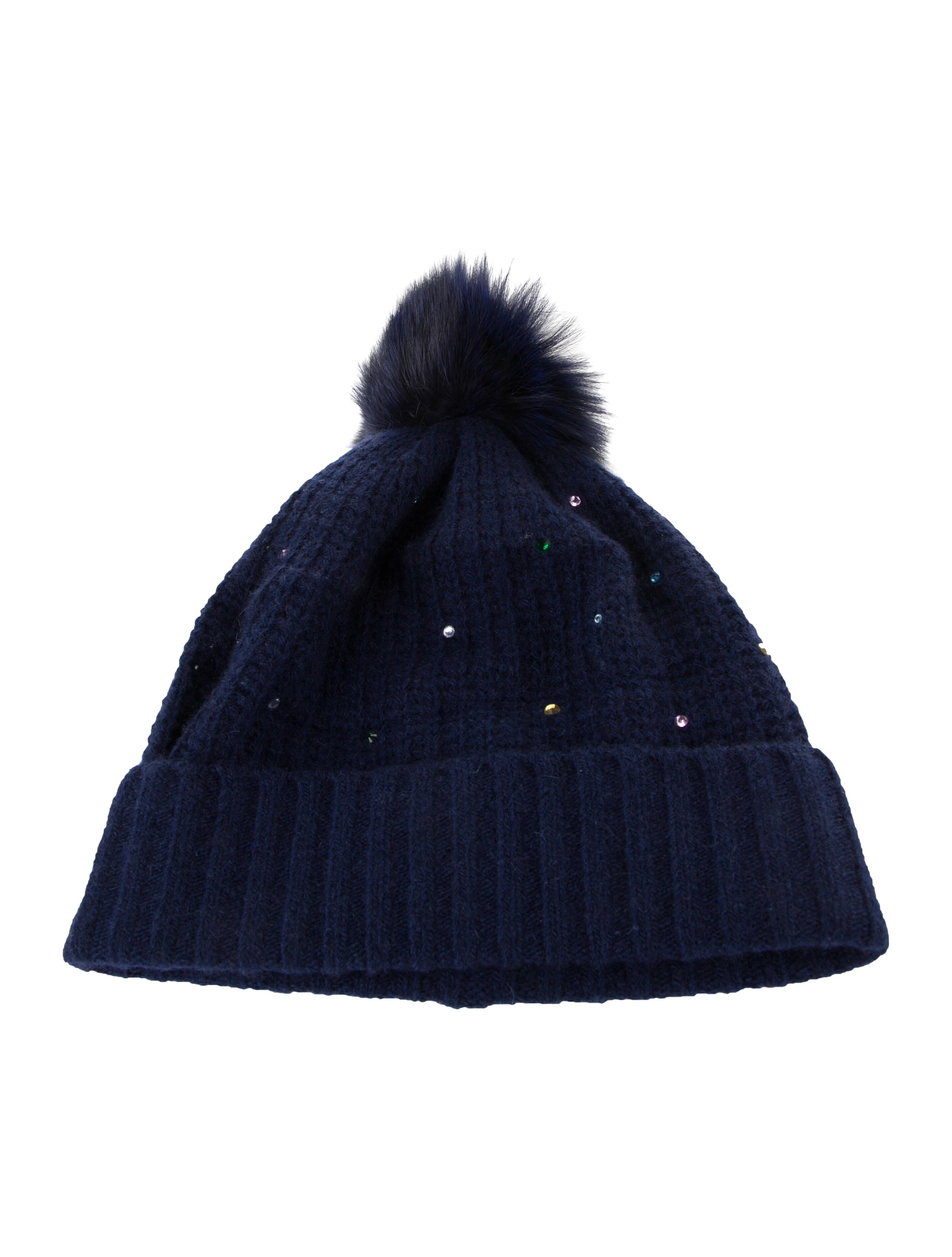 Portolano Cashmere Embellished Beanie Hat w/Tags