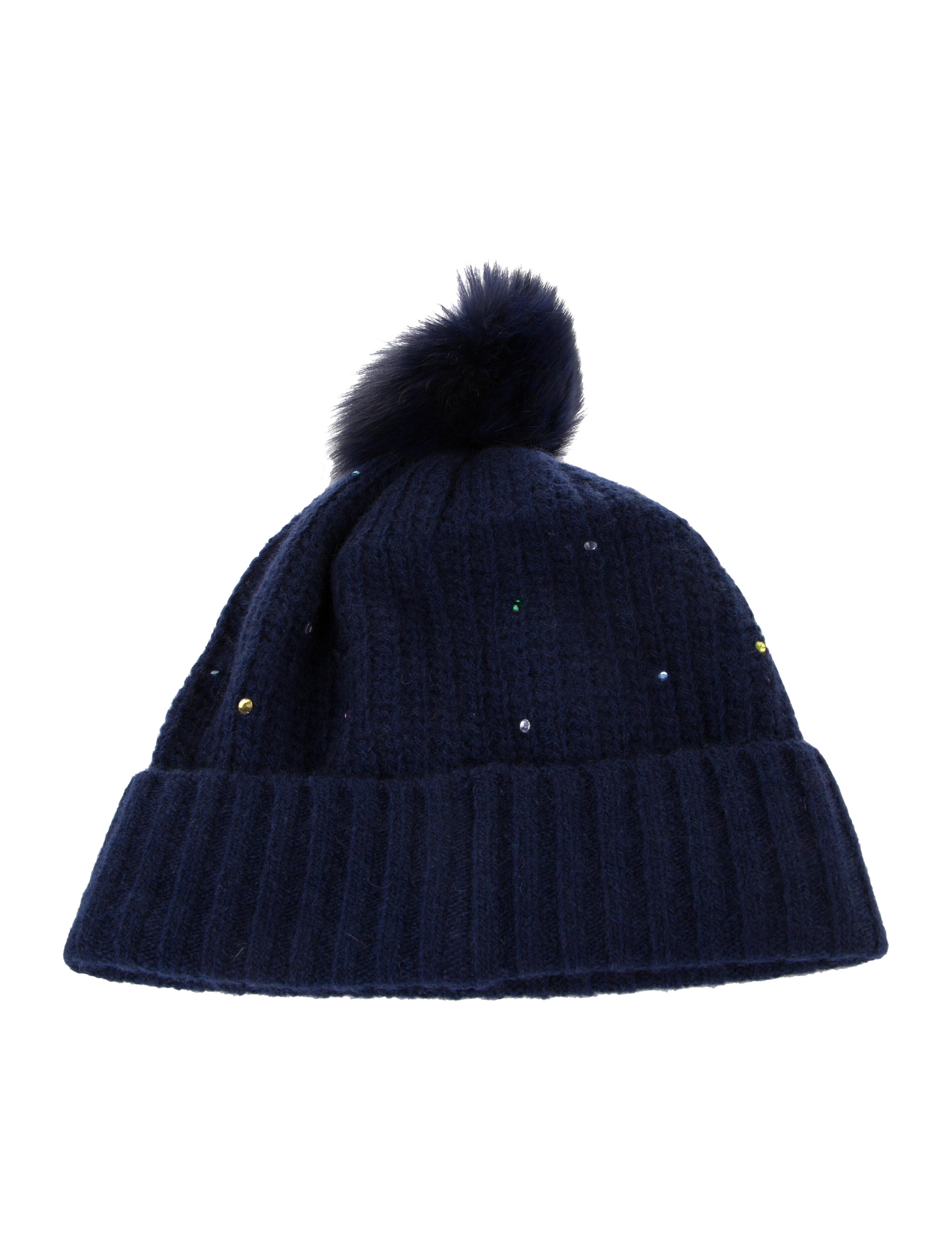 Portolano Cashmere Embellished Beanie Hat w/Tags