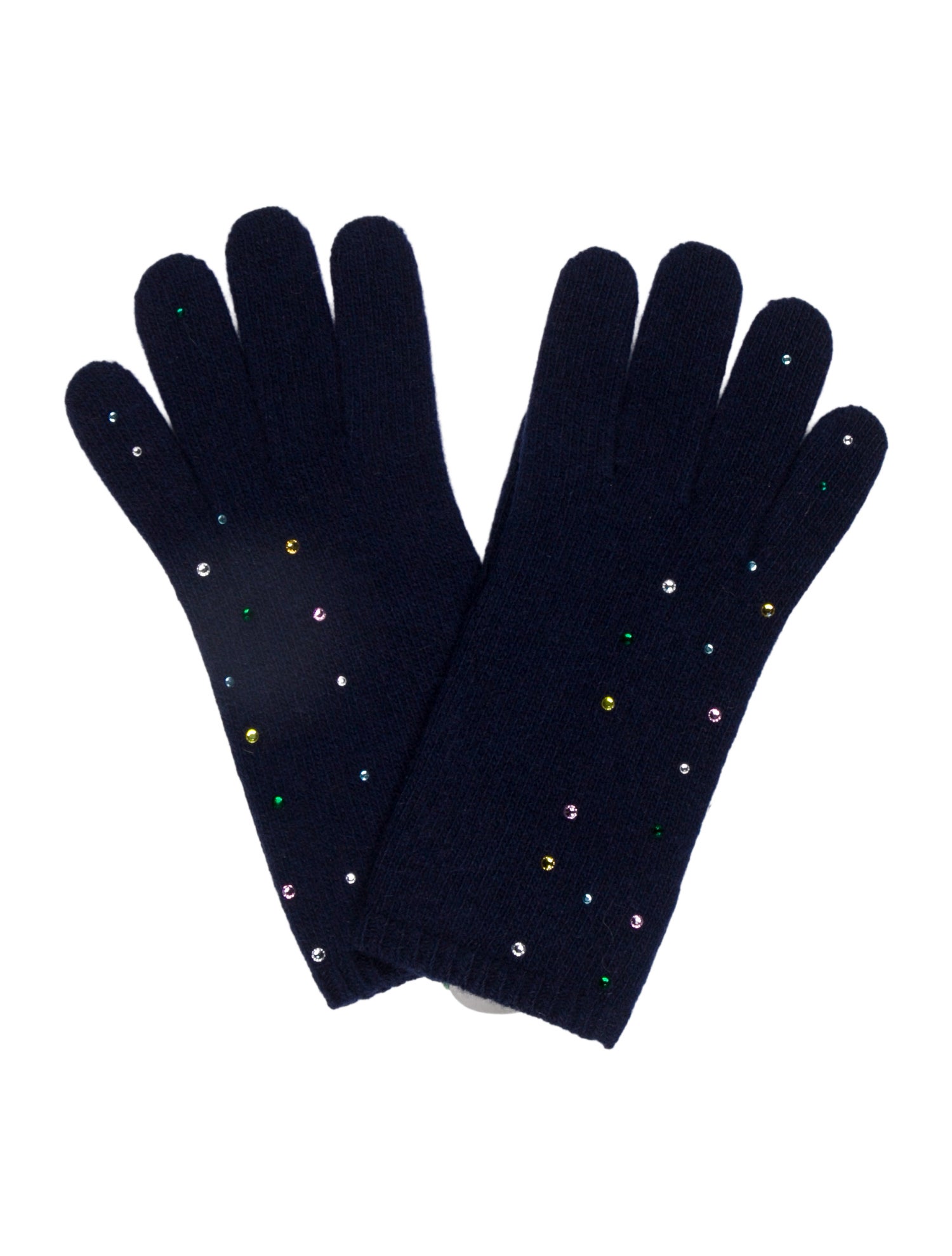 Portolano Cashmere Crystal Embellished Gloves w/Tags