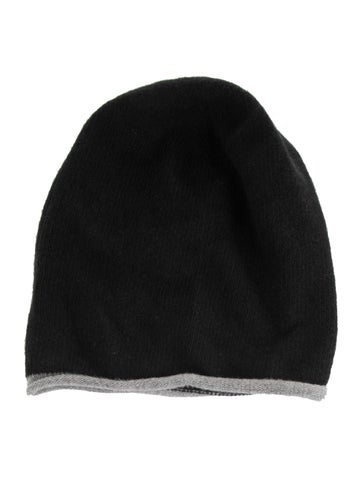 Pre-owned Portolano Cashmere Knitted Beanie W/tags In Black
