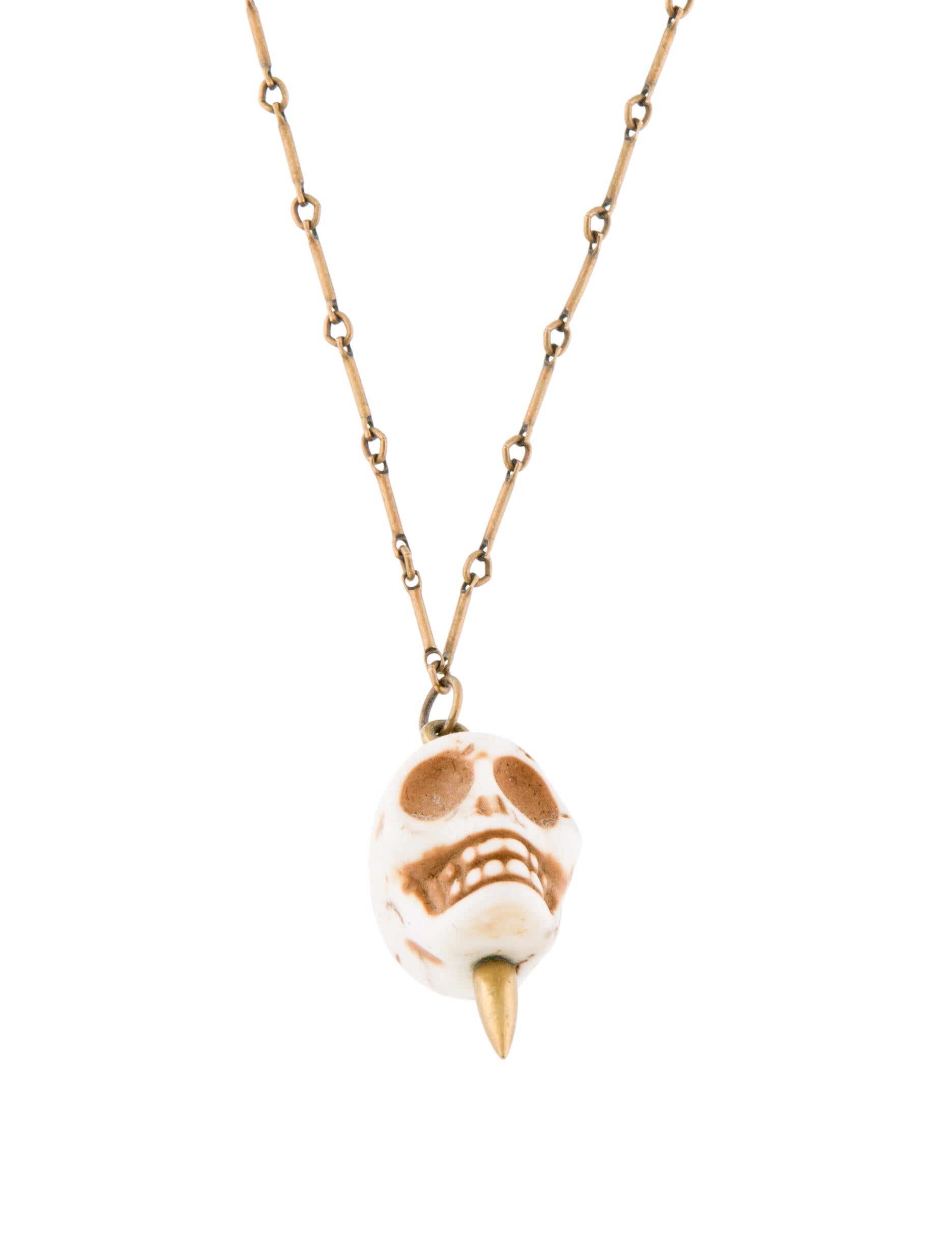 Pamela Love Howlite Skull Pendant Necklace