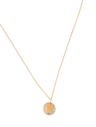 Pamela Love 18K Diamond Moon Phase Reversible Pendant Necklace