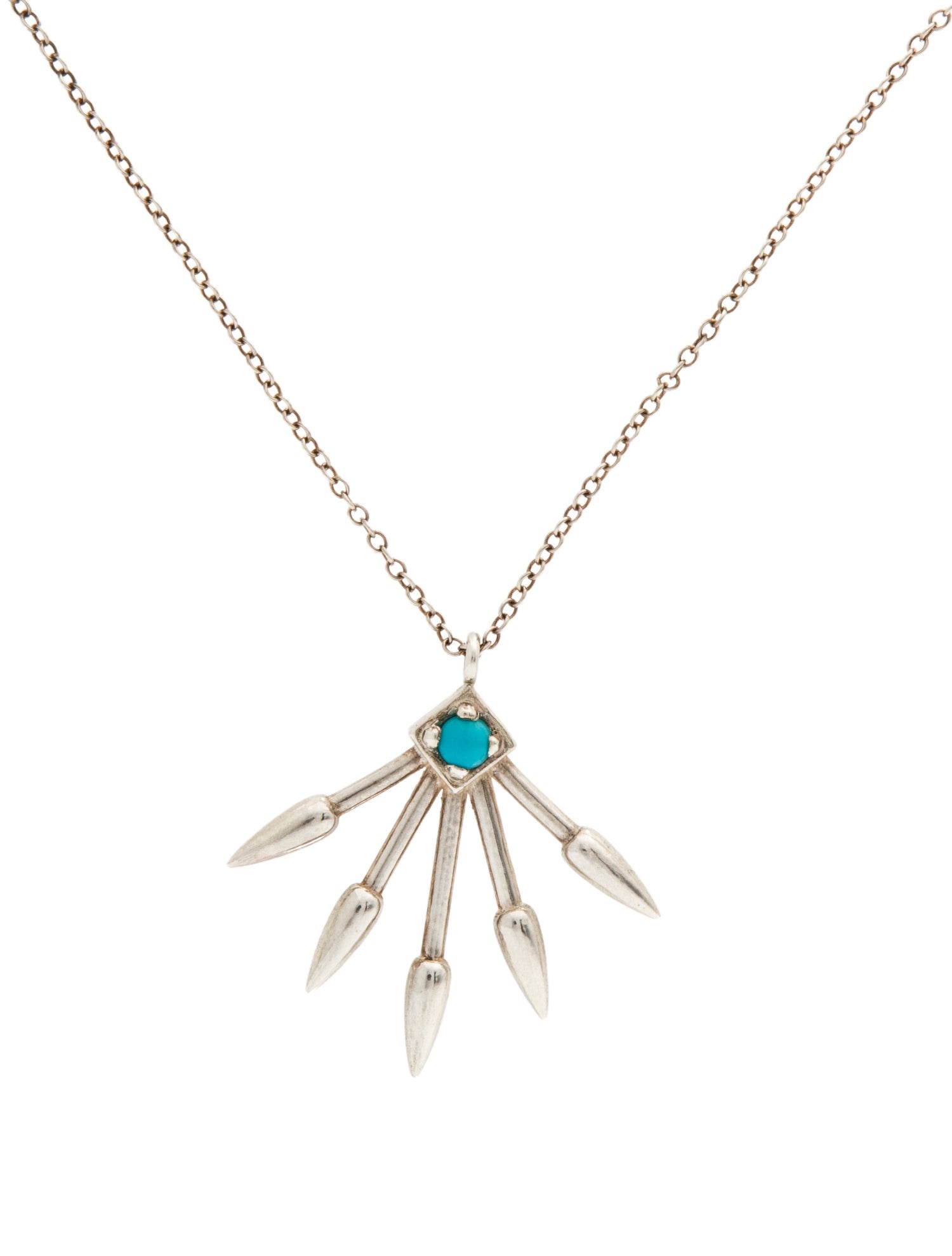Pamela Love Turquoise Five Spike Pendant Necklace