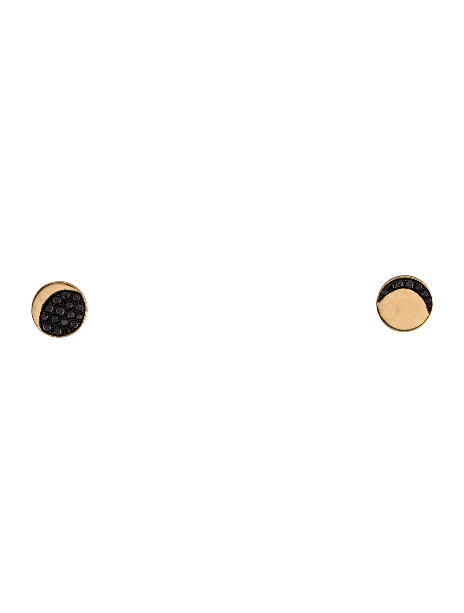 Pamela Love 18K Diamond Mismatched Moon Phase Stud Earrings