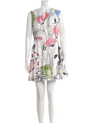 Pre-owned Paul & Joe Sister Floral Print Mini Dress In White