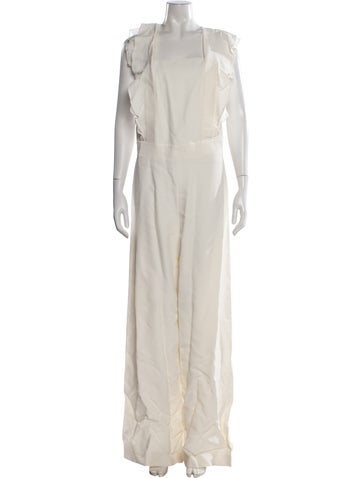 Pre-owned Paul & Joe Sister Square Neckline Jumpsuit W/ Tags In White