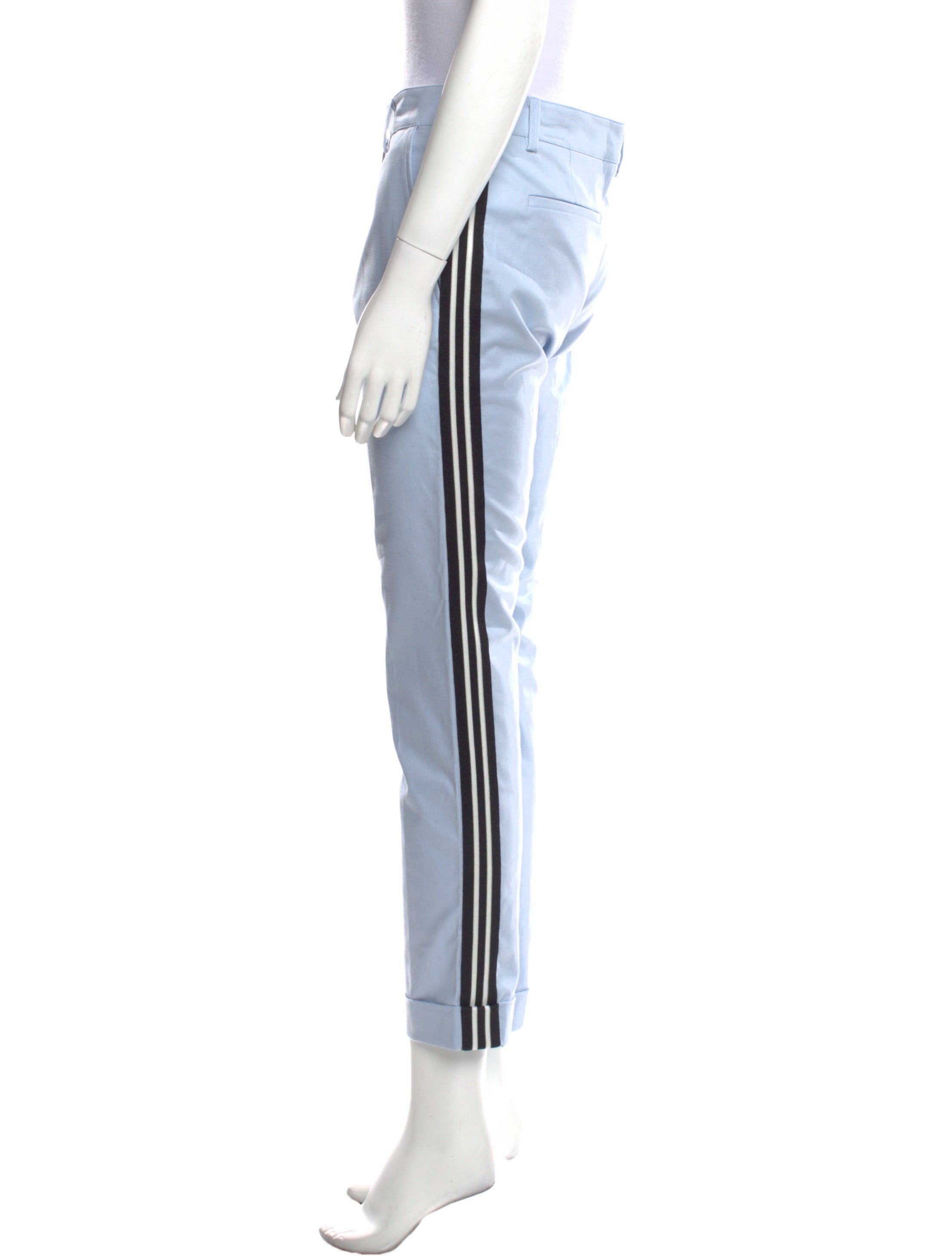 パンツ PAROSH Women Straight Pants D230751846 Blue HR8526-1-Threaded high-waisted casual pants for women