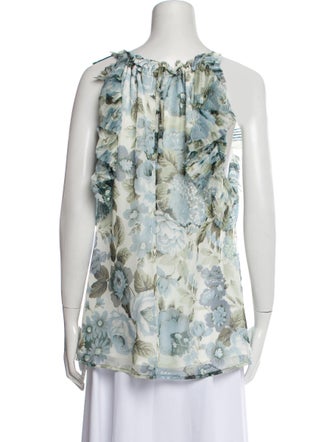 P.A.R.O.S.H. Floral Print Cowl Neck Blouse