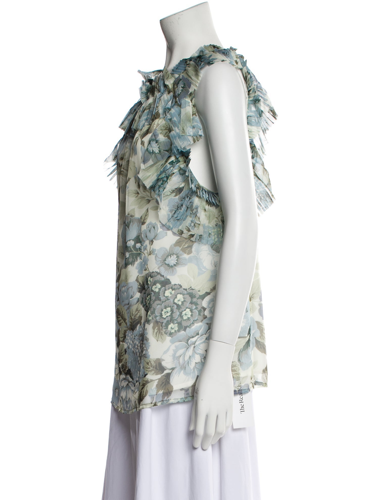 P.A.R.O.S.H. Floral Print Cowl Neck Blouse