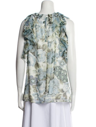 P.A.R.O.S.H. Floral Print Cowl Neck Blouse