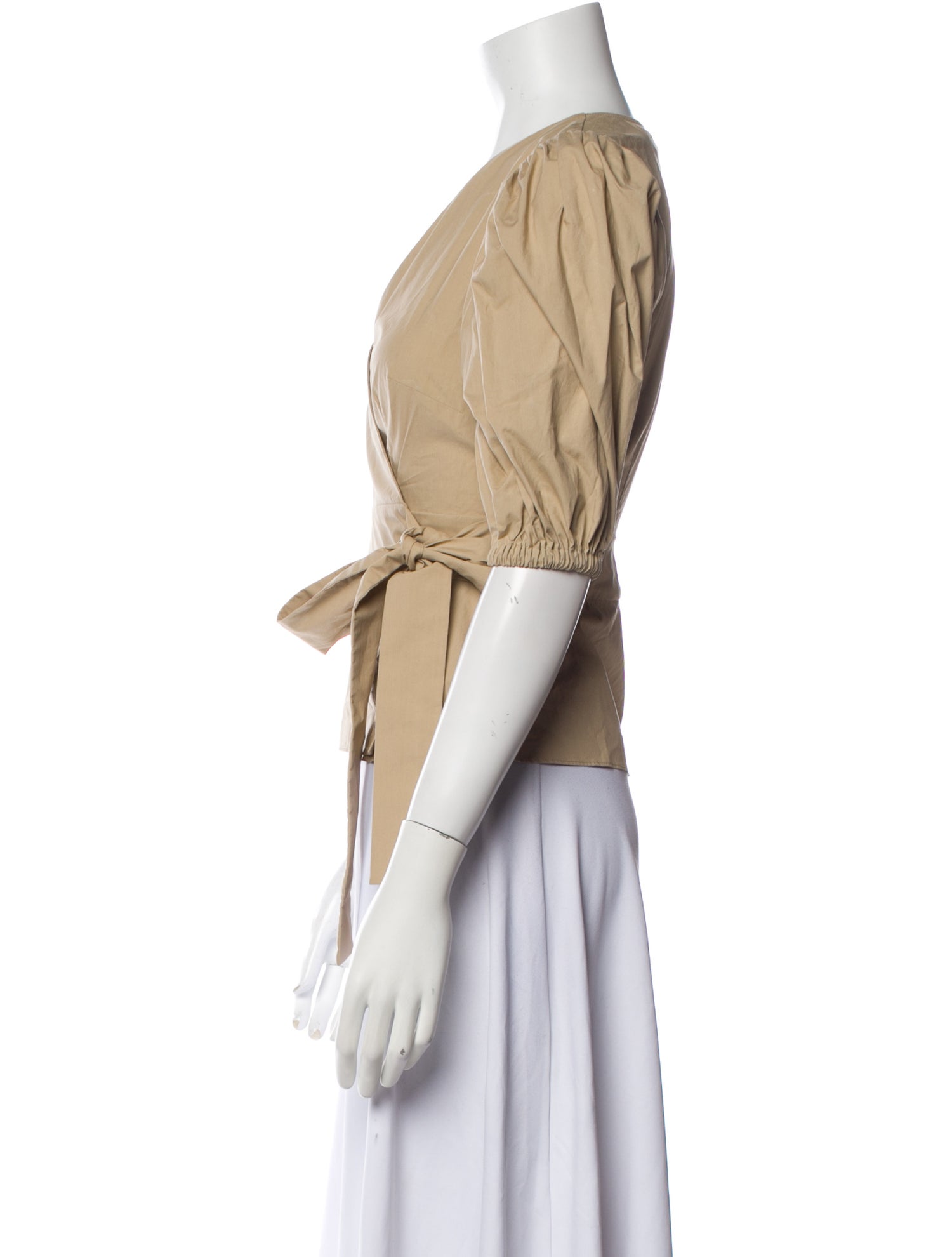 P.A.R.O.S.H. V-Neck Three-Quarter Sleeve Crop Top