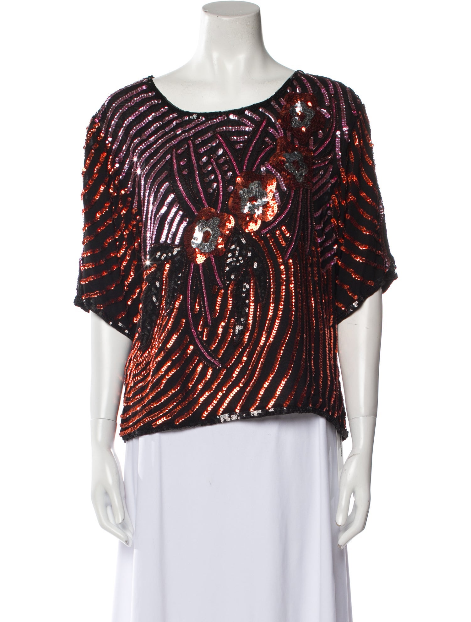 P.A.R.O.S.H. Printed Scoop Neck Blouse w/ Tags