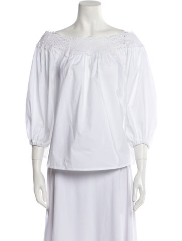 P.a.r.o.s.h. Tops Off-The-Shoulder Three-Quarter Sleeve Blouse XS