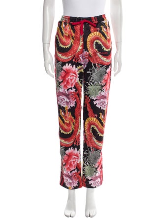 P.A.R.O.S.H. Floral Print Straight Leg Pants
