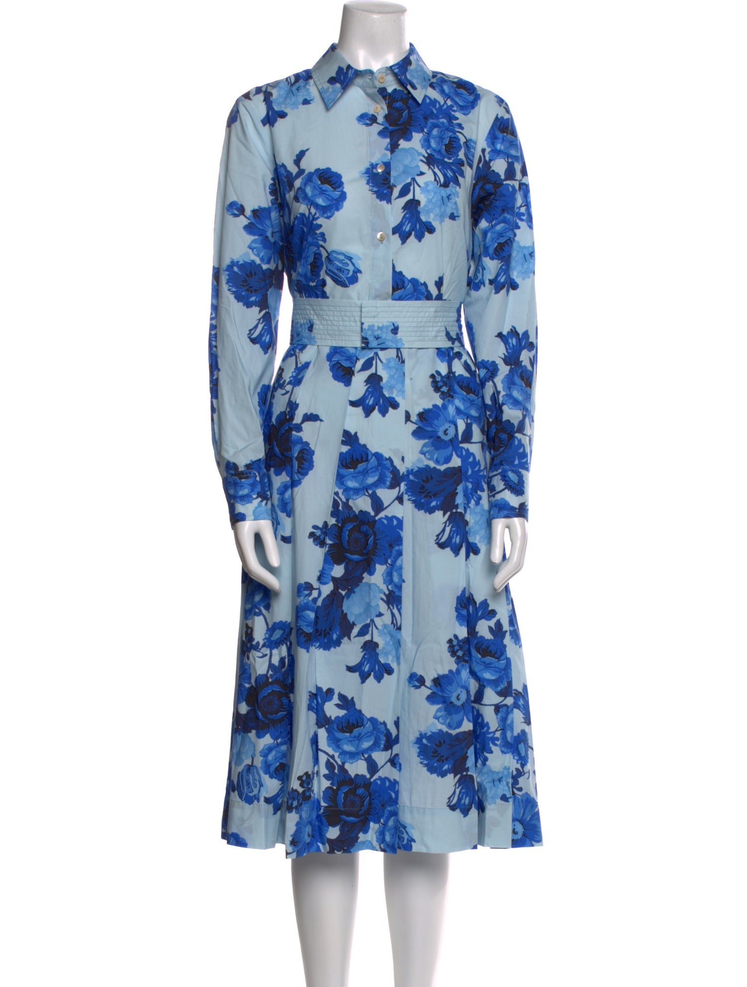 P.A.R.O.S.H. Floral Print Midi Length Dress