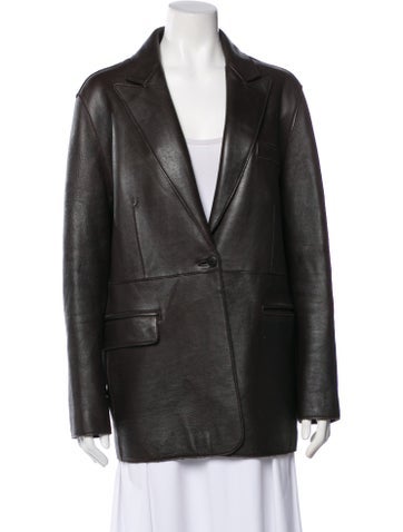 Pre-owned P.a.r.o.s.h Leather Blazer In Brown