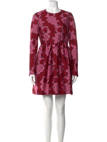 Pre-owned P.a.r.o.s.h Floral Print Mini Dress In Multi