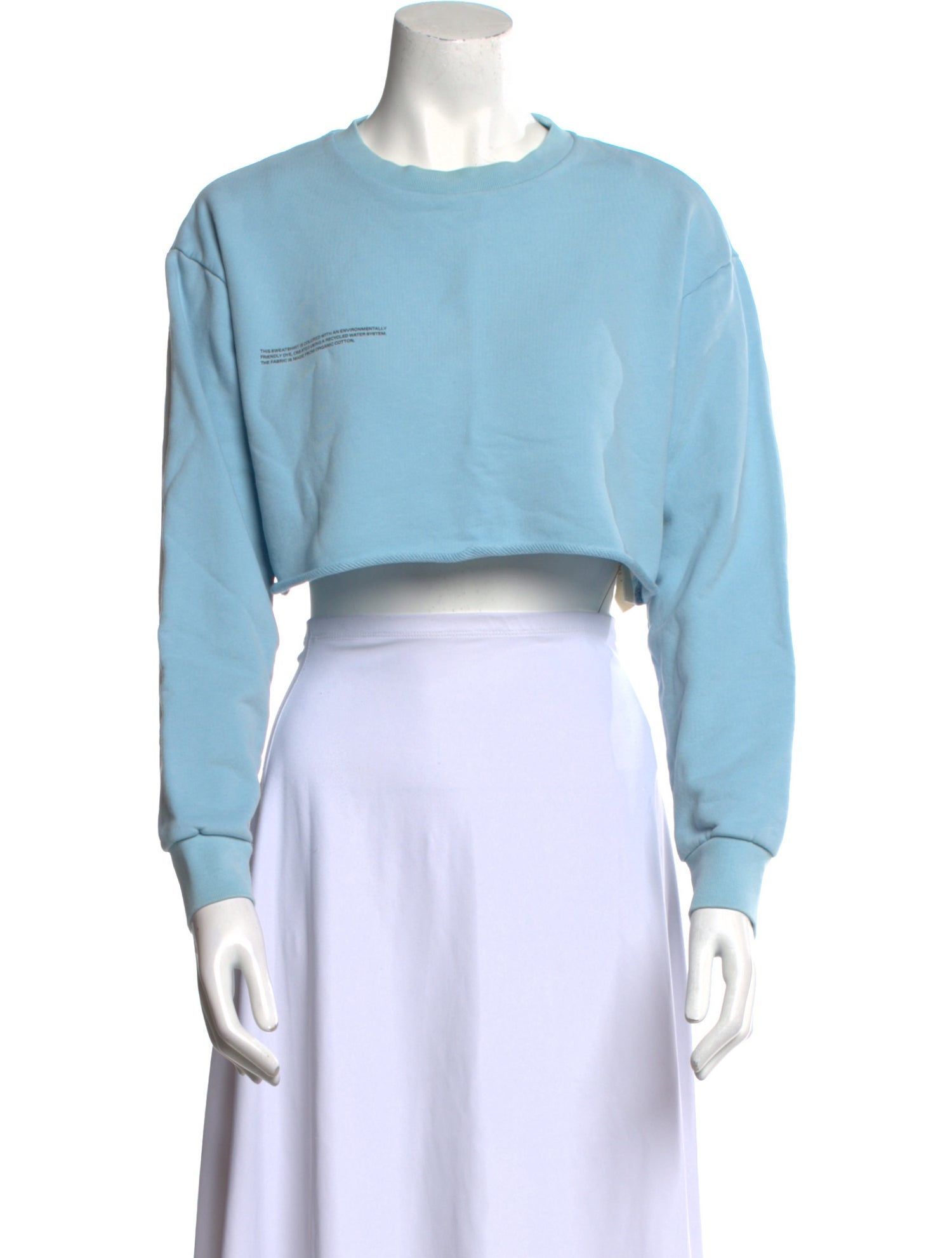 Pangaia Crew Neck Long Sleeve Crop Top