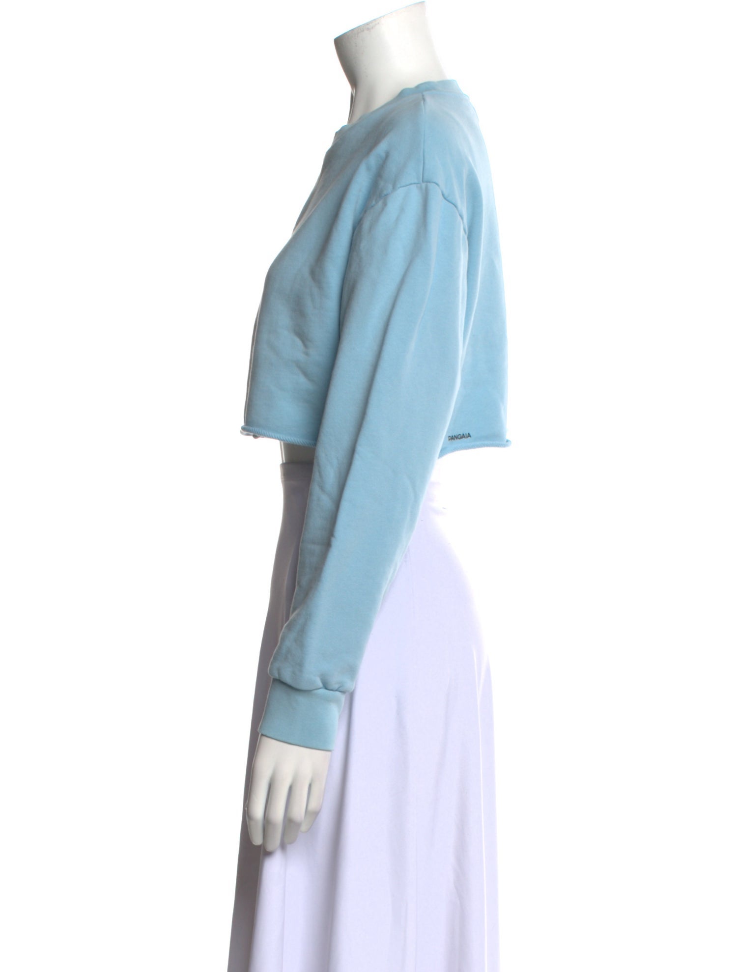 Pangaia Crew Neck Long Sleeve Crop Top