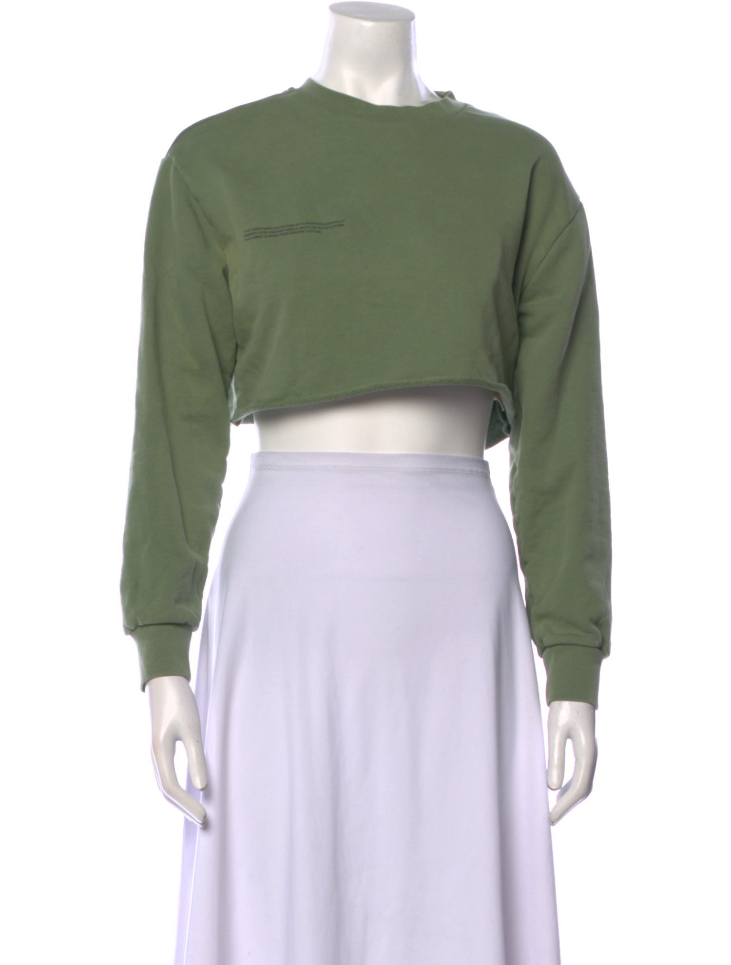 Pangaia Crew Neck Long Sleeve Crop Top