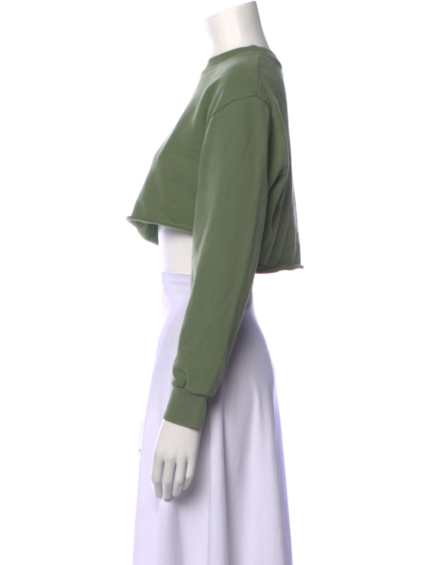 Pangaia Crew Neck Long Sleeve Crop Top