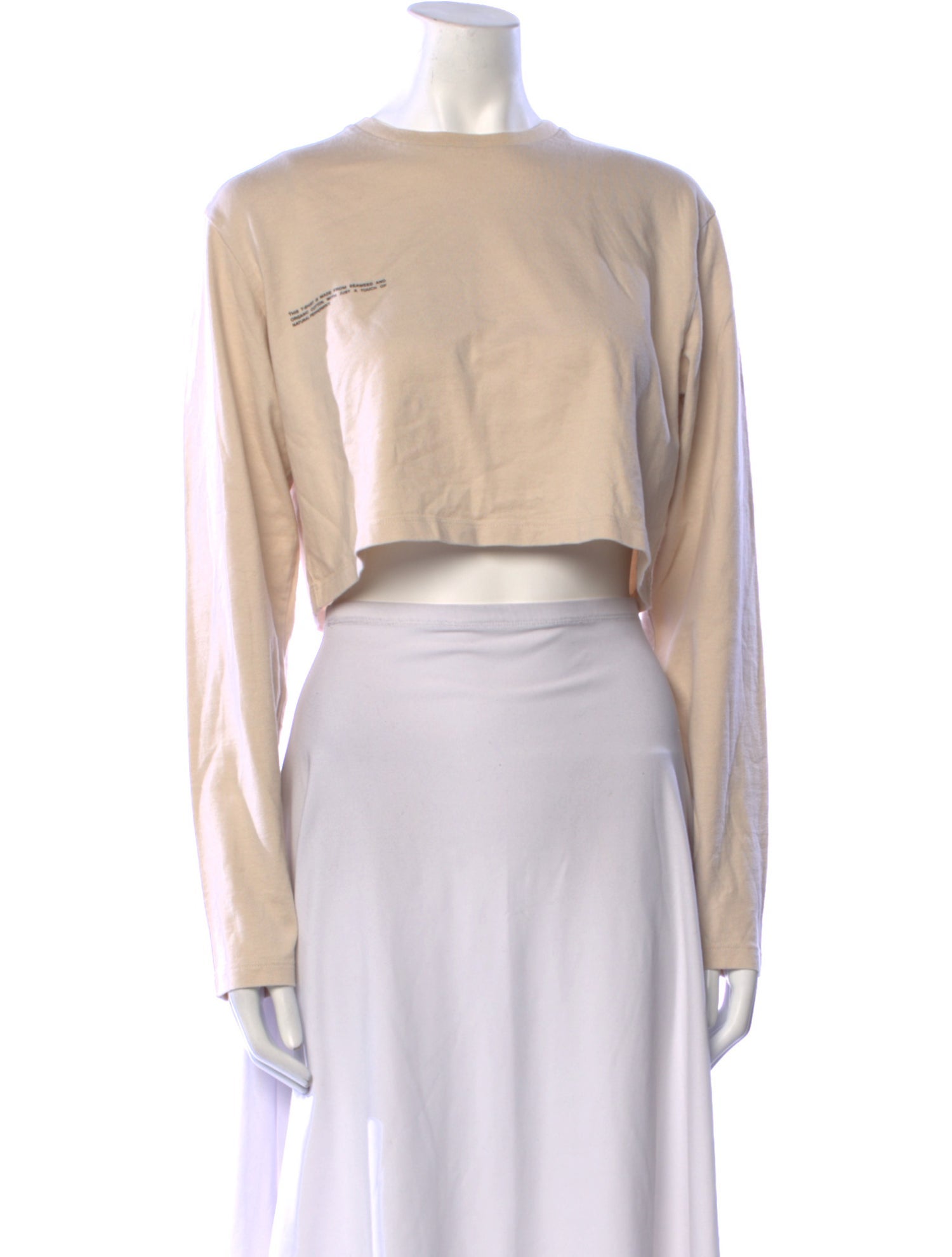 Pangaia Bateau Neckline Long Sleeve Crop Top