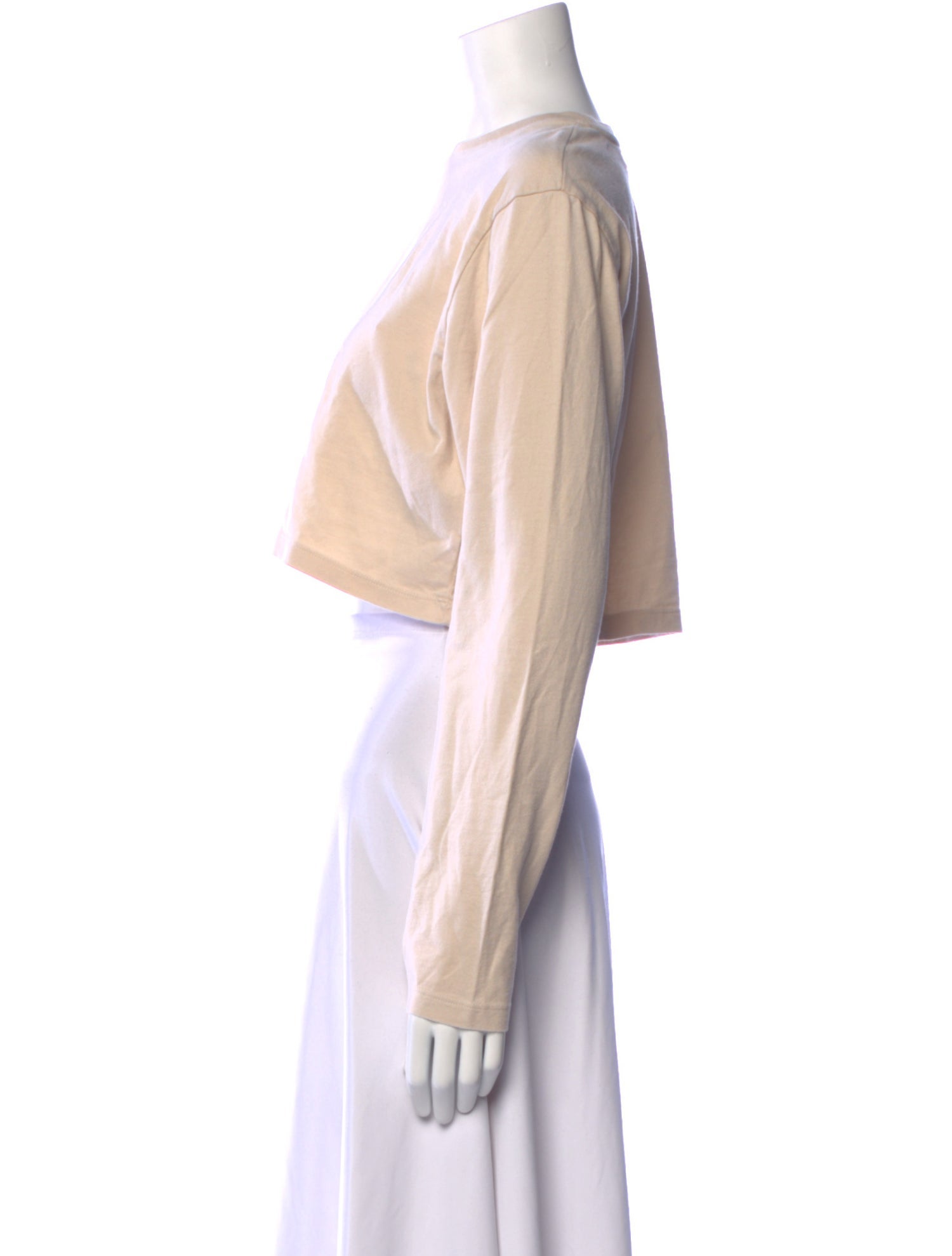 Pangaia Bateau Neckline Long Sleeve Crop Top