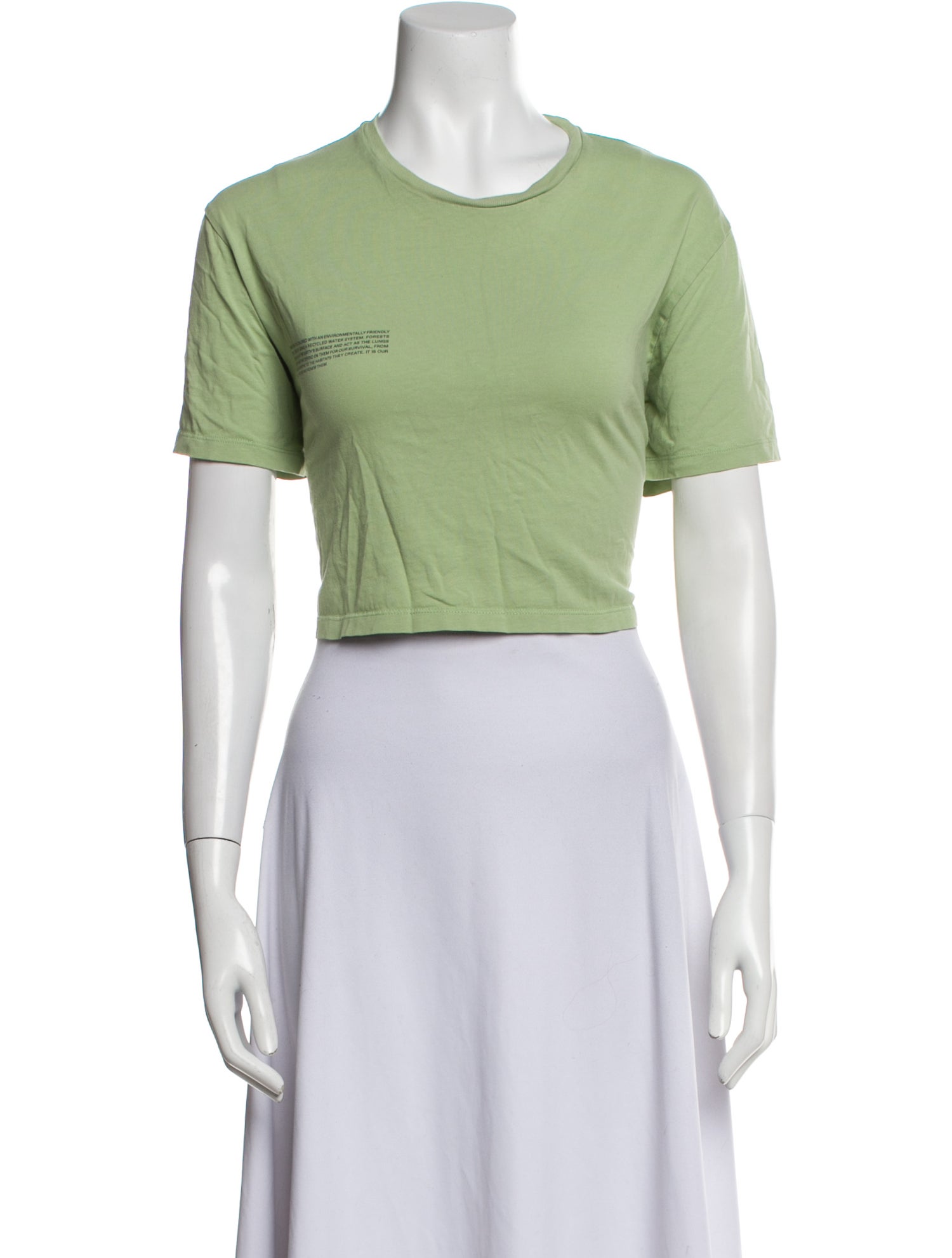 Pangaia Crew Neck Short Sleeve Crop Top