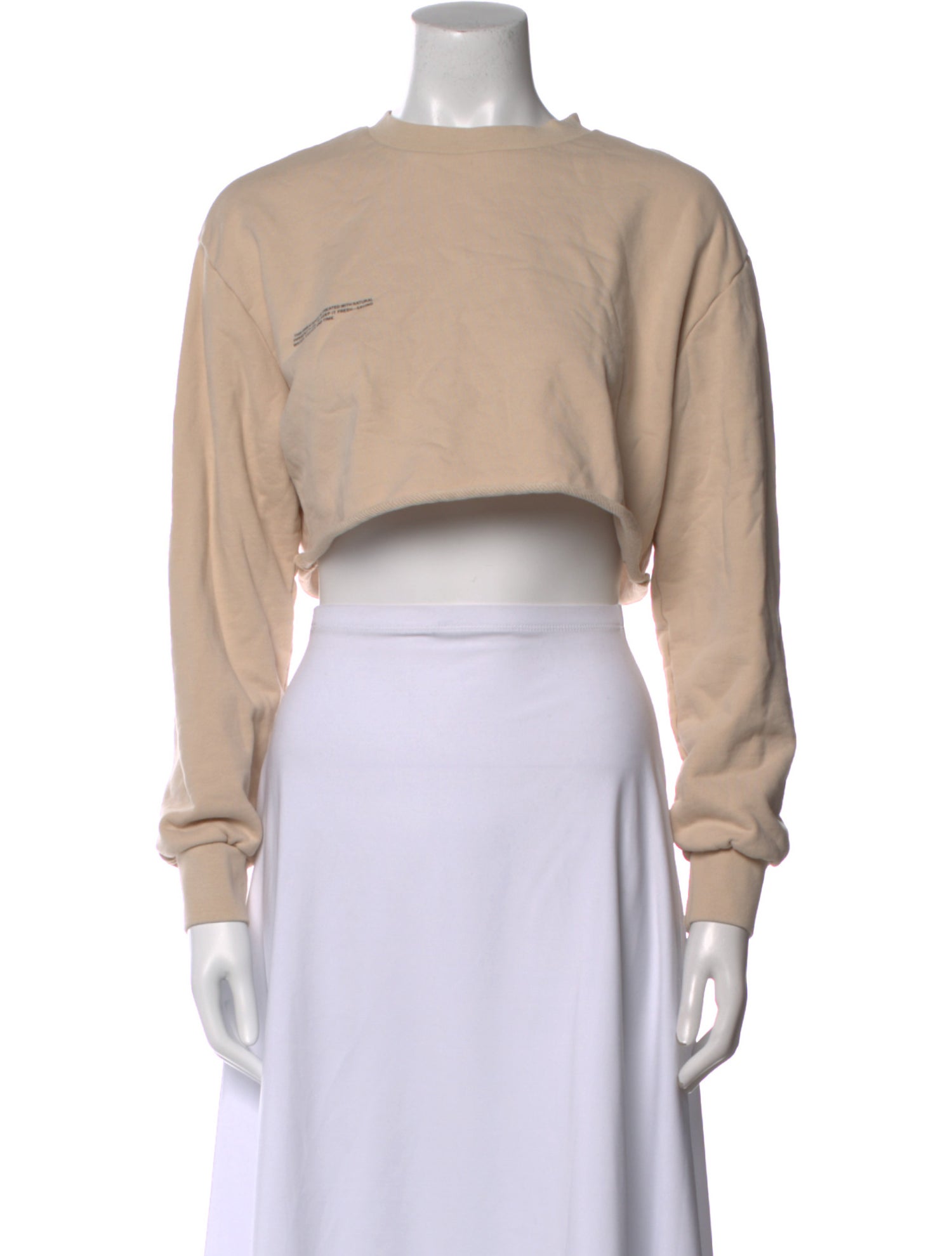 Pangaia Crew Neck Long Sleeve Crop Top
