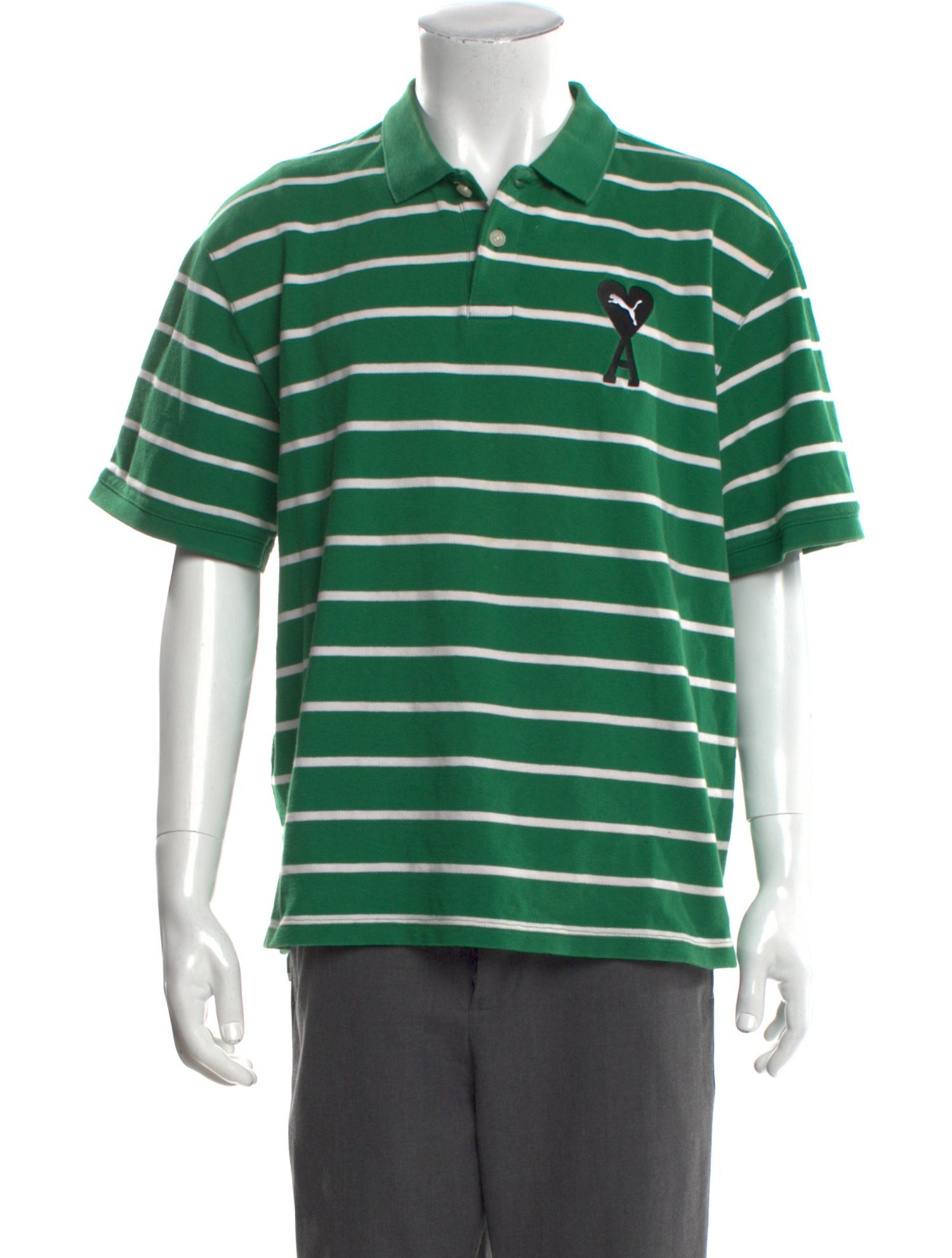 Puma x AMI Alexandre Mattiussi Striped Collar Polo Shirt
