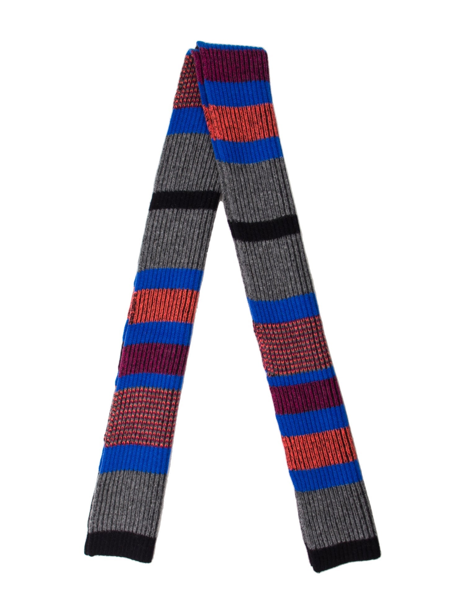 Paul Smith Blue Lambswool Striped Scarf w/ Tags