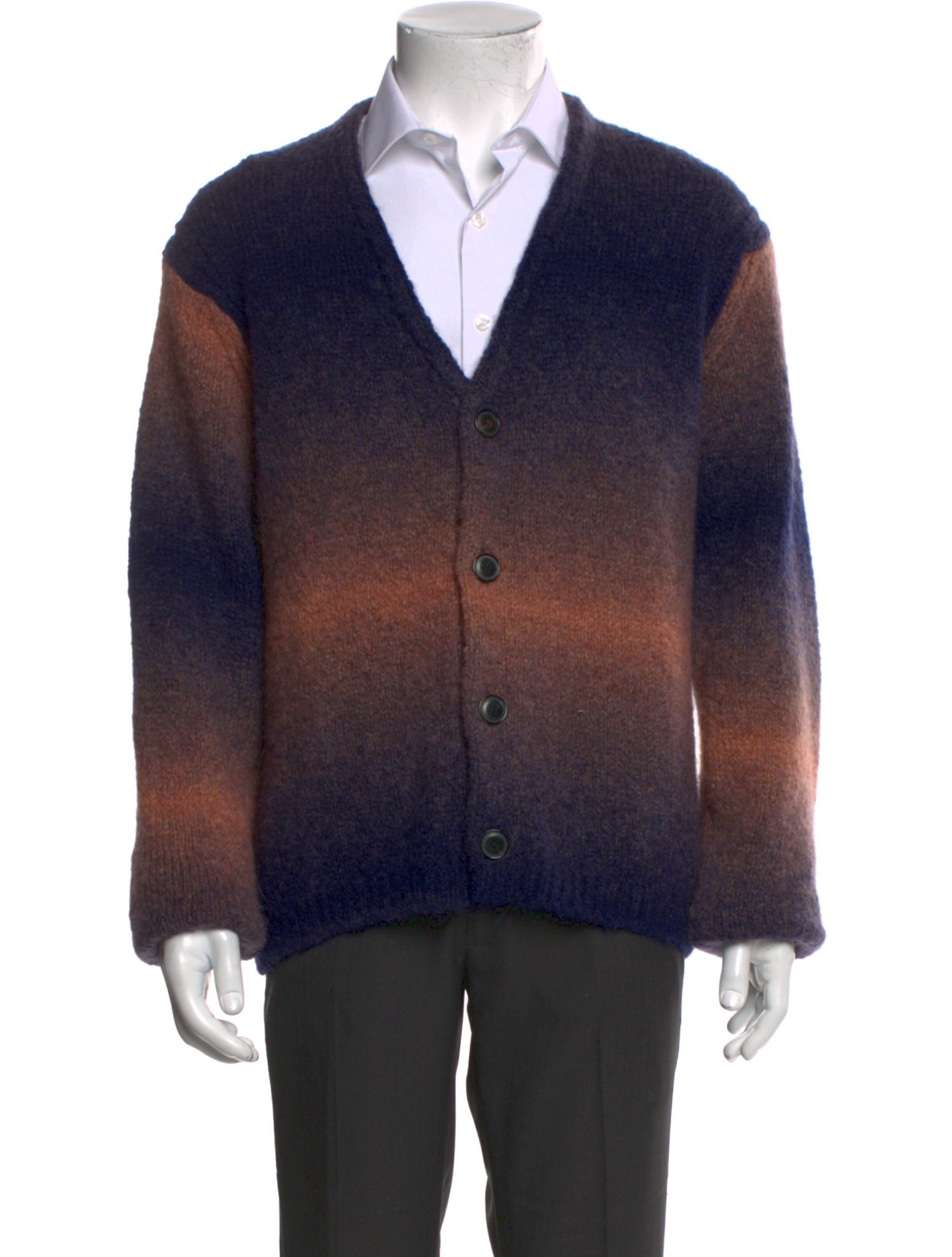Paul Smith Blue Alpaca Printed Cardigan