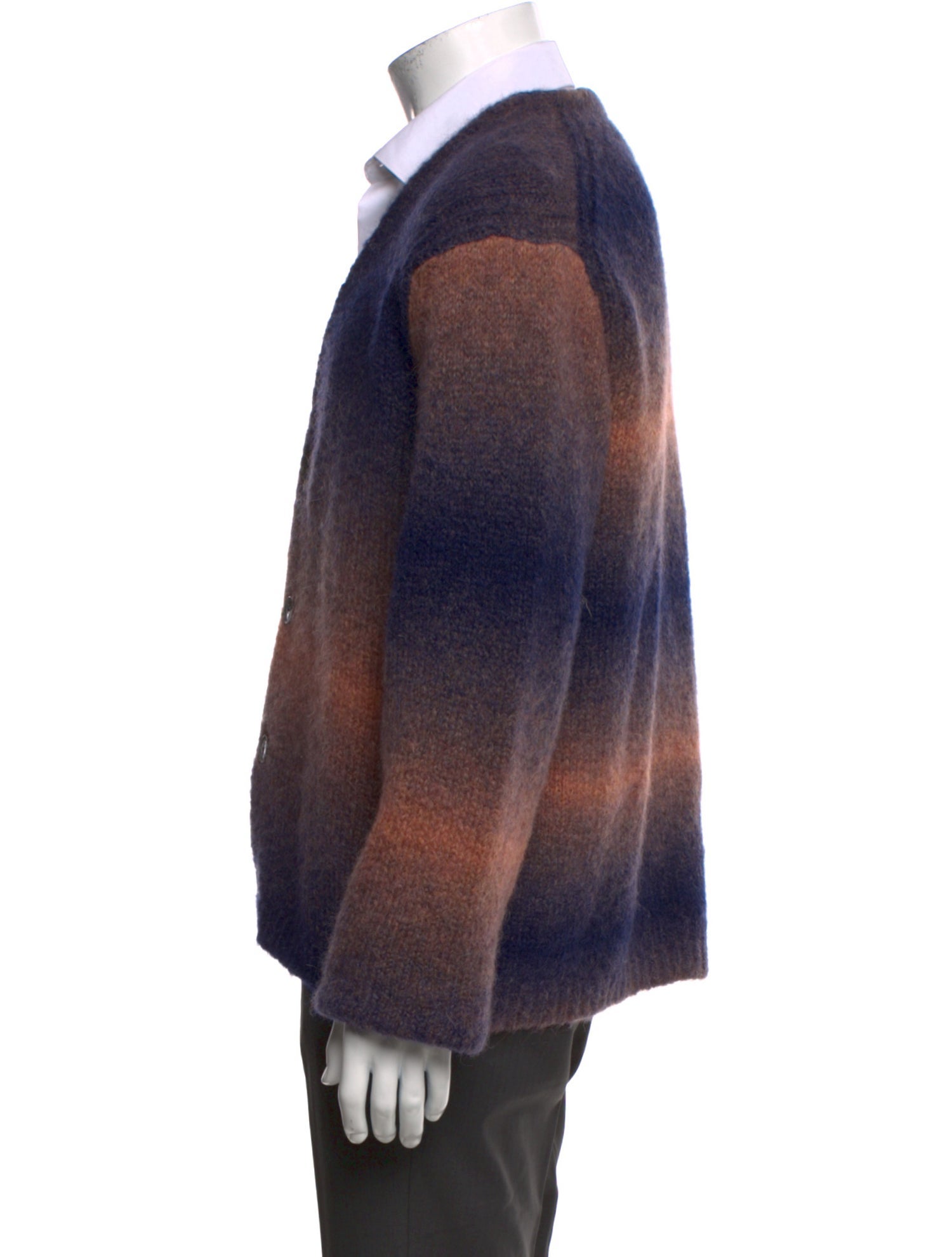 Paul Smith Blue Alpaca Printed Cardigan