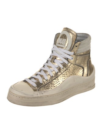 P448 Leather Wedge Sneakers