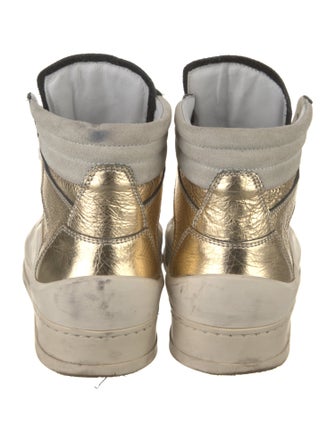 P448 Leather Wedge Sneakers