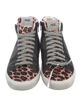 P448 Leather Animal Print Sneakers