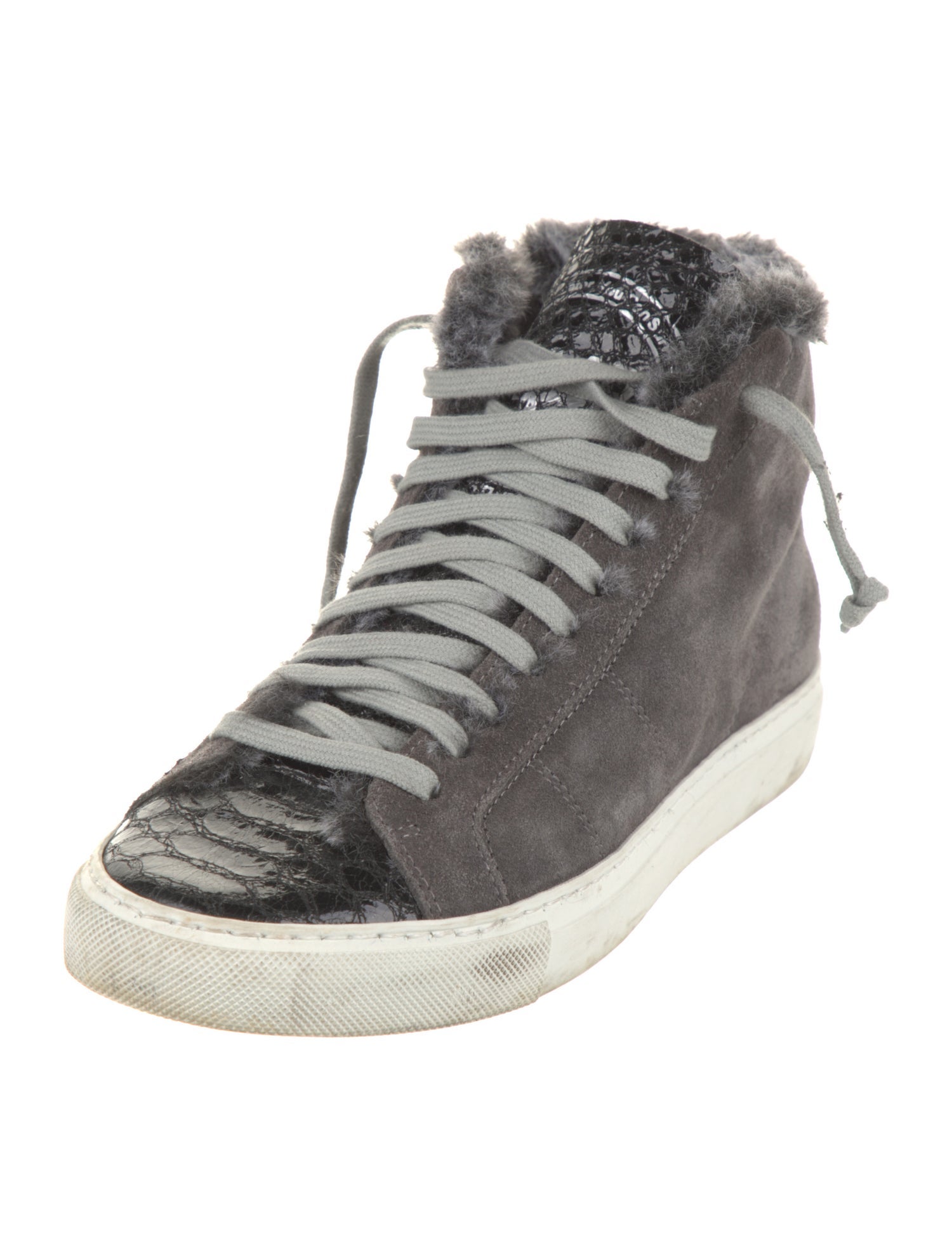 P448 Suede Faux Fur Trim Sneakers