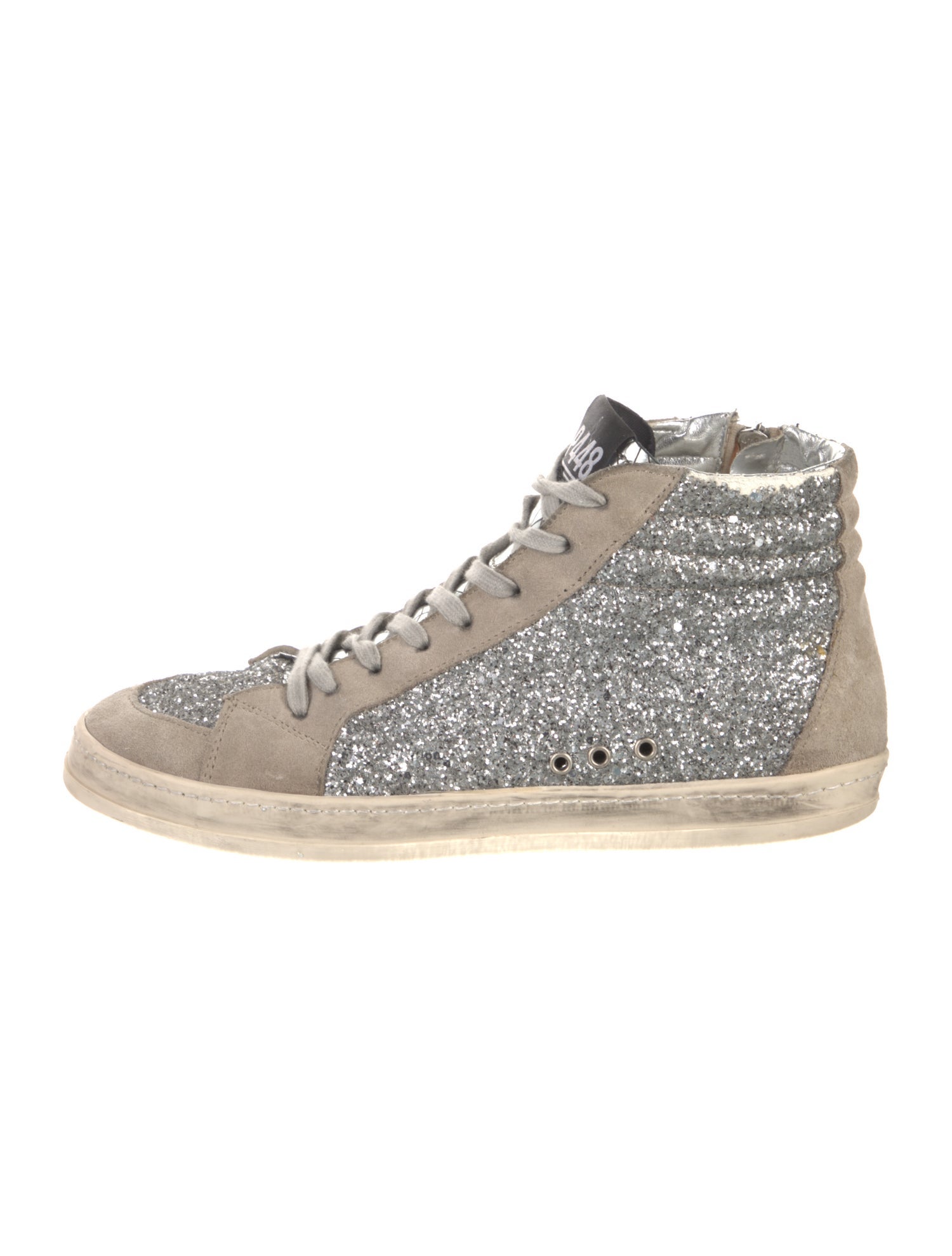 P448 Suede Glitter Accents Sneakers
