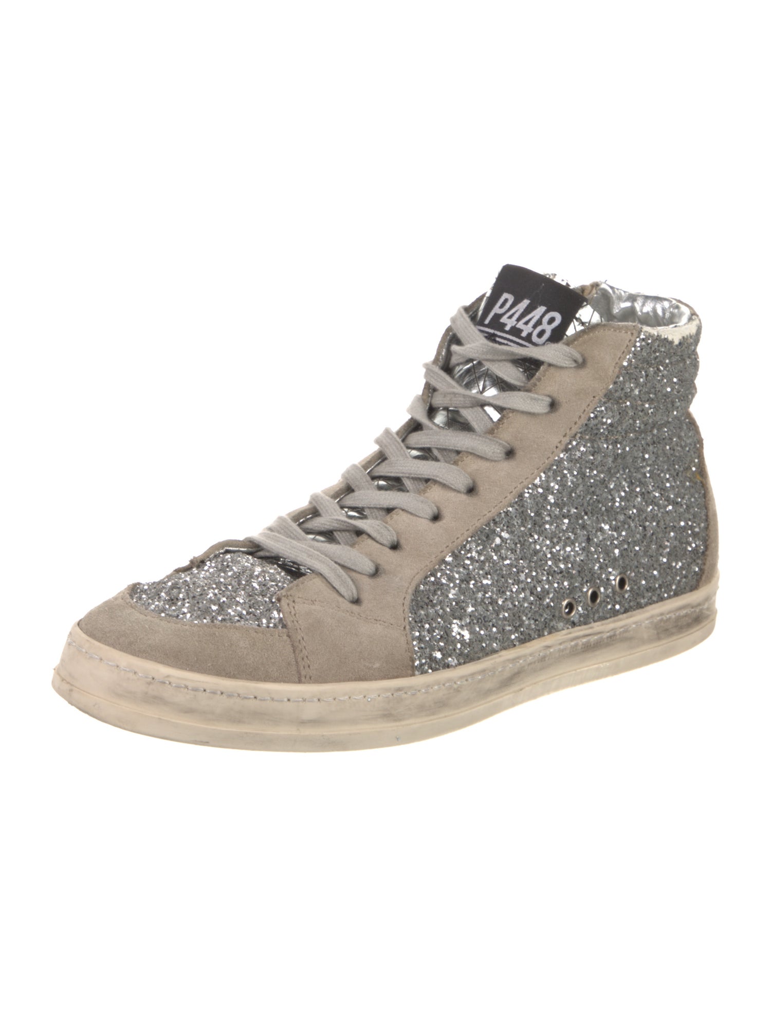 P448 Suede Glitter Accents Sneakers