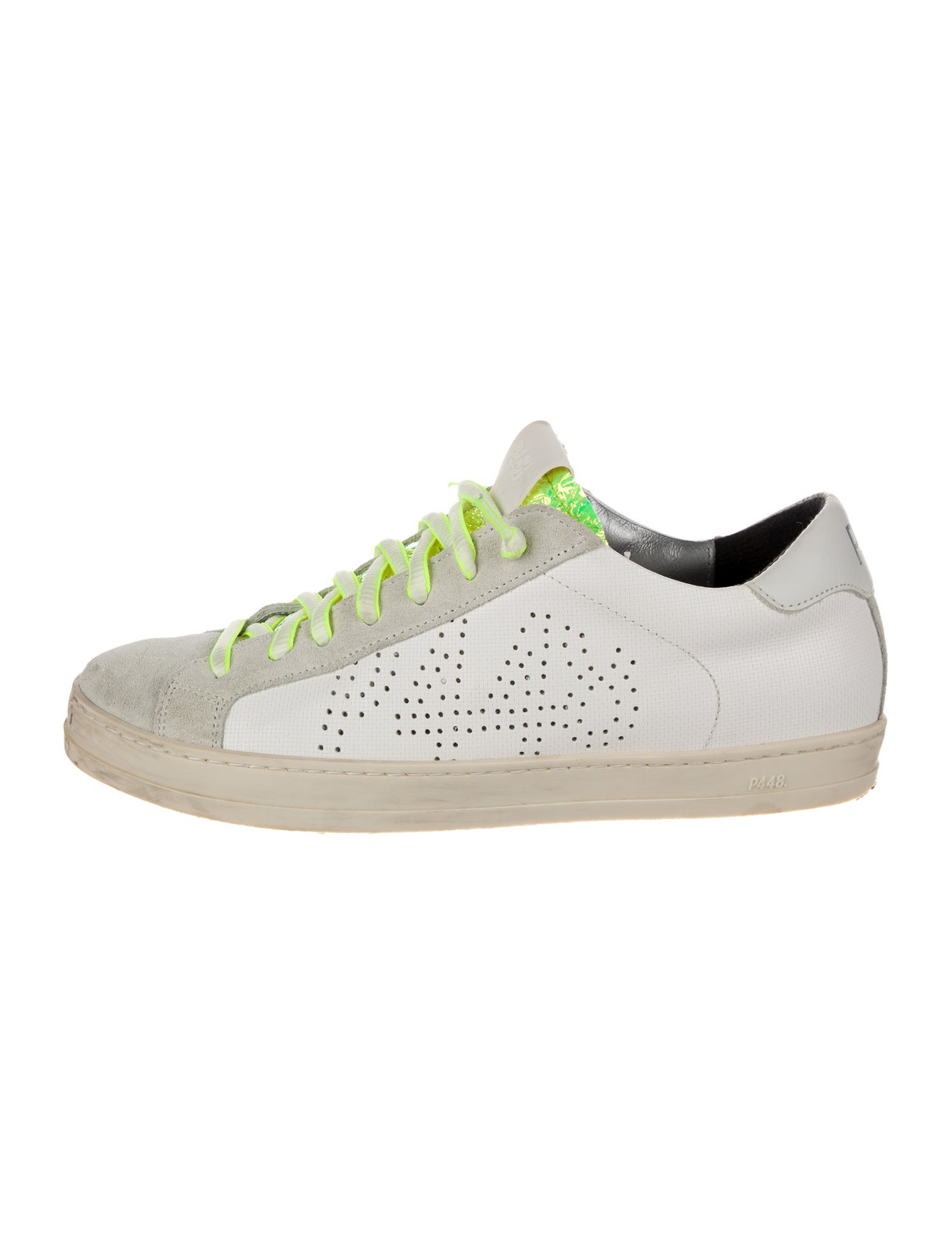 P448 Leather Colorblock Pattern Sneakers