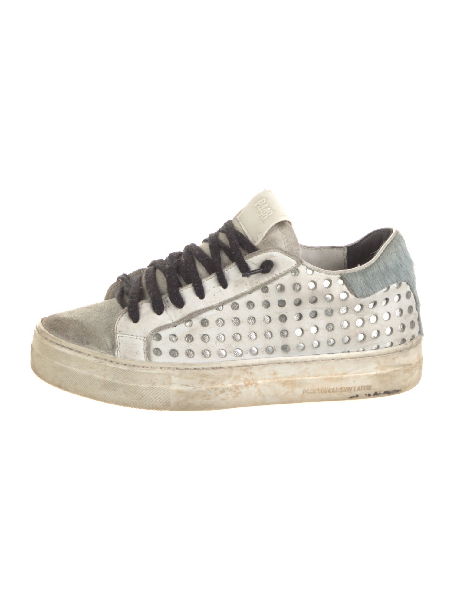 P448 Leather Lasercut Accents Sneakers